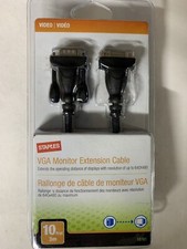New Staples 18761 10ft VGA Monitor Extension Cable Monitor Cable