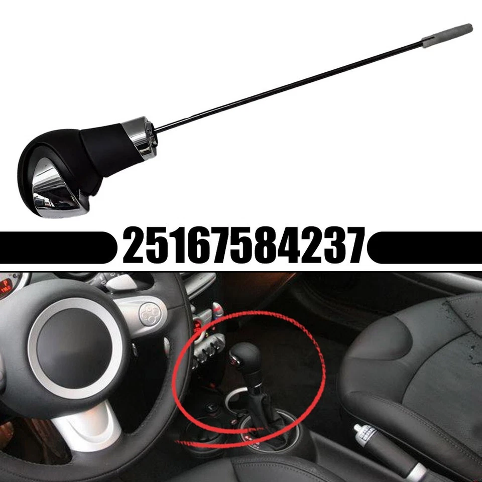 Perilla de palanca de cambios automática de cuero para MINI Cooper R56 R57 R58 R59 R60 R61 Foto 2 de 4