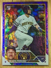 2023 Blake Perkins RC Topps Update Purple Foil /799 Rookie Milwaukee Brewers MLB