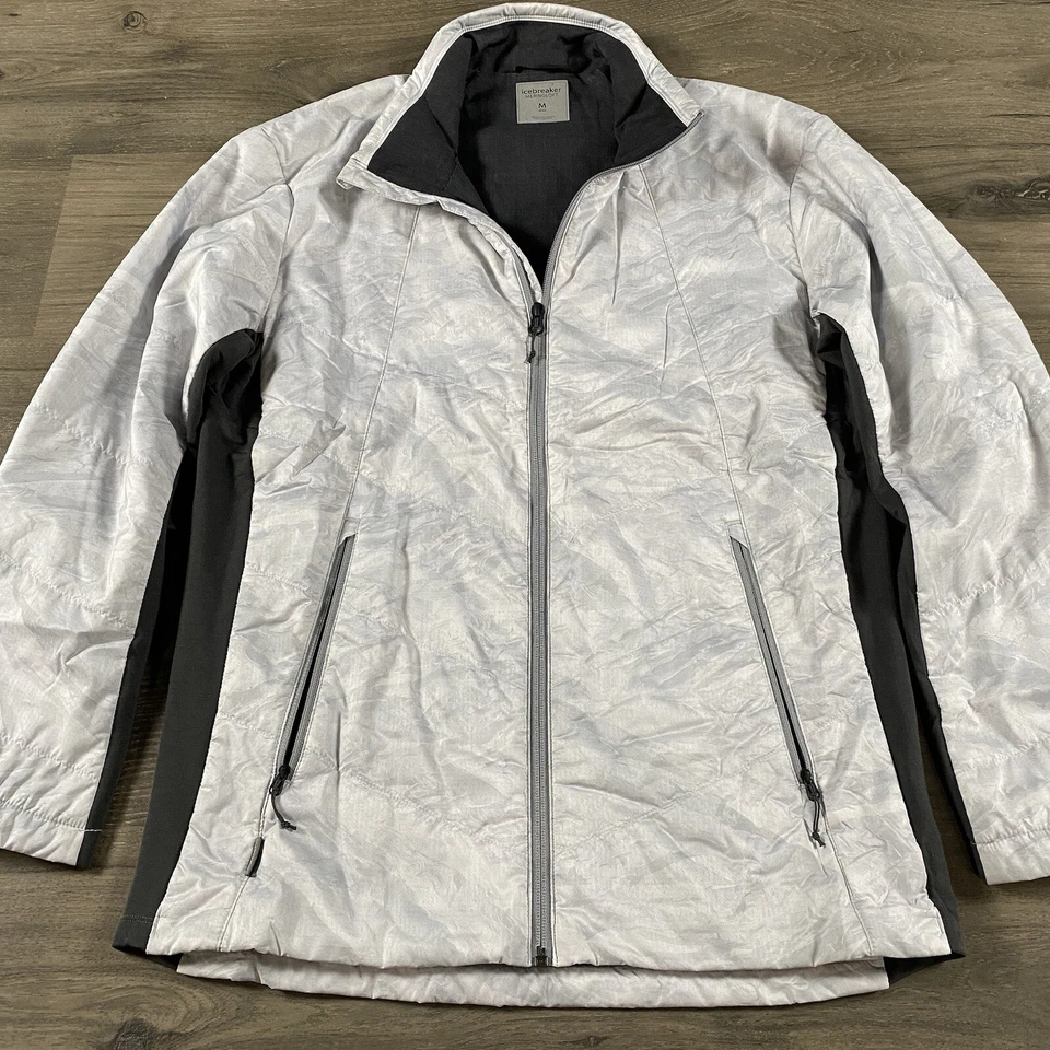Chaqueta Icebreaker Merinoloft Cremallera Completa Para Hombre Gris Medio Negro Mármol Gorpcore Foto 2 de 4