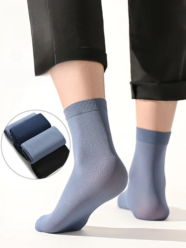 10 pares de calcetines de seda ultrafinos para hombre calcetín de verano negocios suaves transpirables calcetines tobilleros - Imagen 5 de 29
