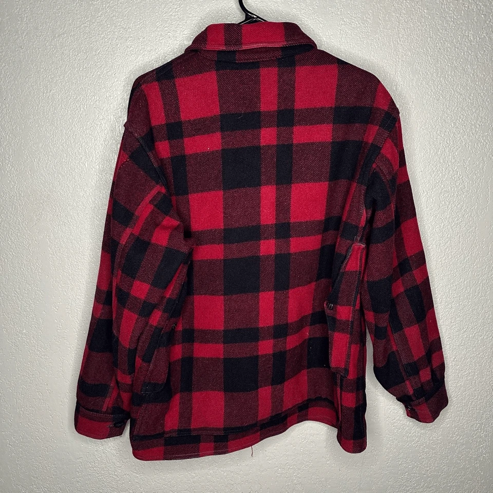 Chaqueta Abrigo Vintage Años 50 Filson Mackinaw Cruiser Rojo Búfalo Patrón a Cuadros Foto 4 de 4