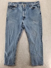 Wrangler Jeans Men's 42 X 32 cotton machine wash 5 pocket Logo workwear