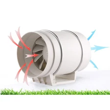 Kitchen Toilet Inline Exhaust Booster Ducting Fan 4" Exhaust Blower Kit