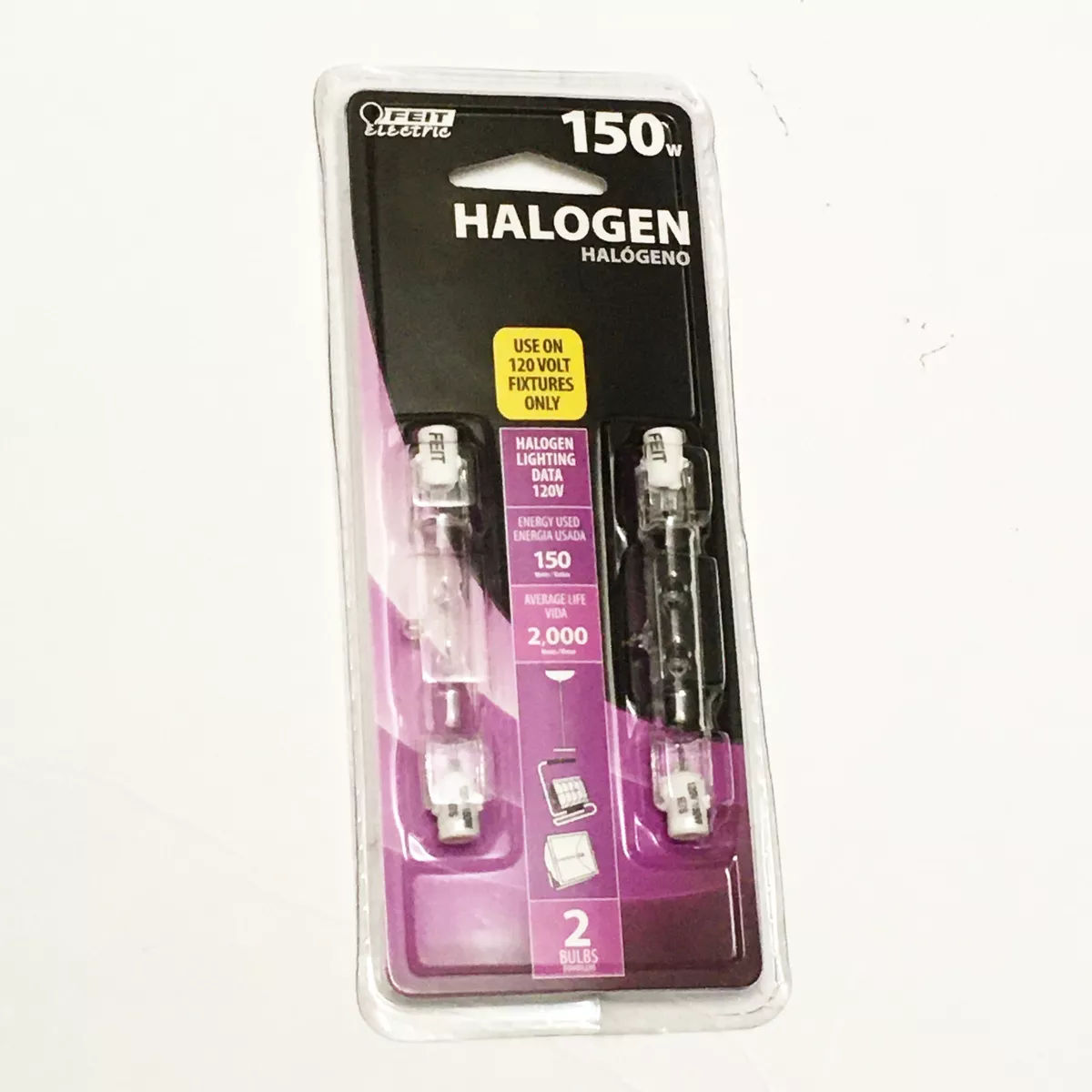 2 PACK FEIT ELECTRIC Light BULB 150W 120V Short RSC R7S T3 78mm