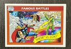 Thor Vs Loki Marvel Comics 1990 Card #122 Famous Battles Set Anime Foil Vintage