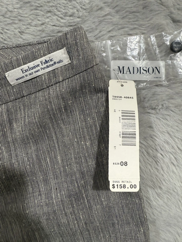 Nuevo con etiquetas Pantalones Pendleton Madison Vintage Para Mujer 8 Gris Mezcla Lana Vestido Recto Trabajo Foto 3 de 4