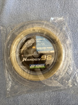 New Yonex Nanogy 98 656ft 200m Reel Badminton String. Cosmic Gold