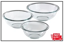 Pyrex Glass Mixing Bowl Set (3-Piece)! Free 1-4 Day SHIPPING!