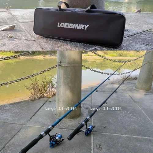 2 Pack 2.1m/6.89ft Telescopic Spinning Fishing Rod Reel Combos with Carrier  - Image 3 of 4