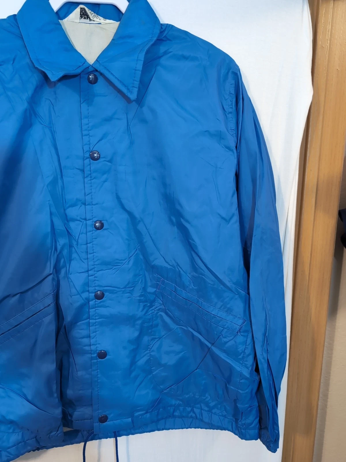 Vintage 70s West Wind The Holmes Sted MN Windbreaker Jacket Medium Blue Snap - product detail image 2