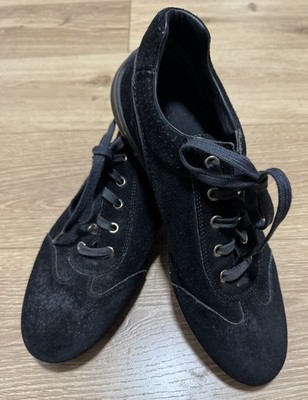 Gucci Women s Black Suede Sneakers  Lace Up Size 6 Italy 
