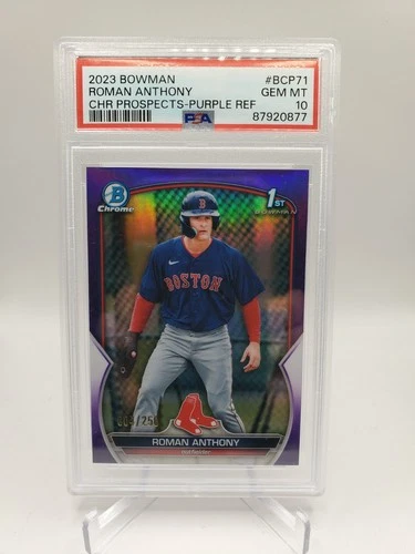 ROMAN ANTHONY 2023 Bowman Chrome 1st  PURPLE REFRACTOR 004/250  PSA 10 GEM MINT