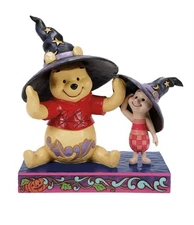 Disney Jim Shore 2025 Witch Winnie Boo Pooh & Piglet Halloween Figurine 6016595