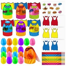 36 Sets Easter Egg Decorating DIY Kit Hero-Themed Egg Crafts with Hero Sticke...