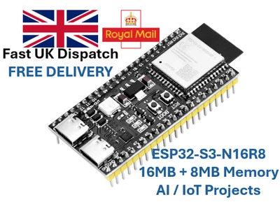 GOOOUUU ESP32-S3-N16R8 Dual-Core Dev Board – 16MB Flash 8MB PSRAM WiFi BT5 AI USB-C IoT