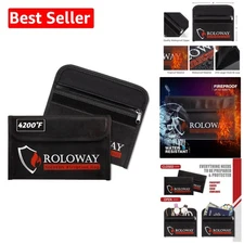 Sturdy Fireproof Money Bags 5x8 Inch - Water & Fire Protection (Set of 2)