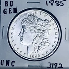 1885 BU GEM MORGAN SILVER DOLLAR UNC MS+++ U.S. MINT RARE COIN 3192