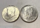 Lot of 2 – 1964 Kennedy Half Dollar Coins – 90% Silver - US Mint A32