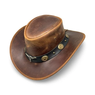 Lederhut Western Cowboy – Outdoor Hut Reiten, Wandern & Abenteuer Canyon Brown - Bild 1 von 4