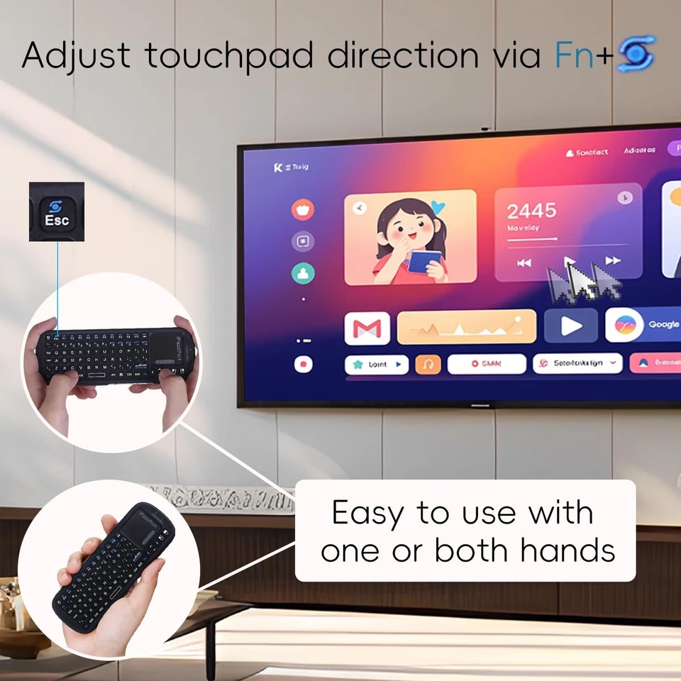 iPazzPort: 2.4G+Bluetooth mini keyboard with touchpad, portable, lightweight. - Image 2 of 4