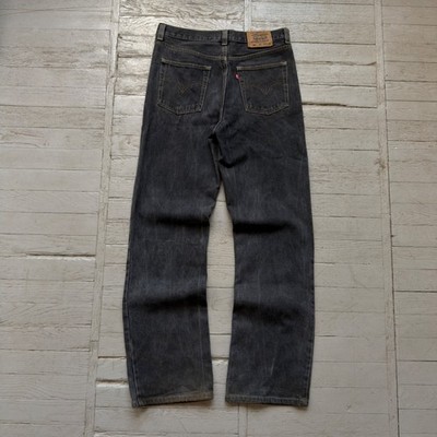 Vintage Levis 630 Black Denim Jeans Straight Fit 33x36 Washed Black