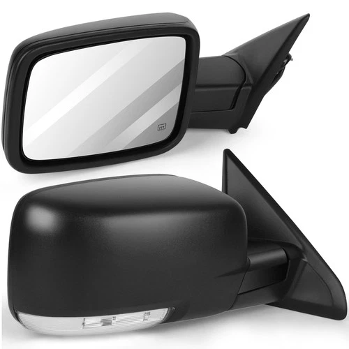 Pair For 09-19 Dodge Ram 1500 Power Heated Turn Signal Puddle Light Side Mirrors