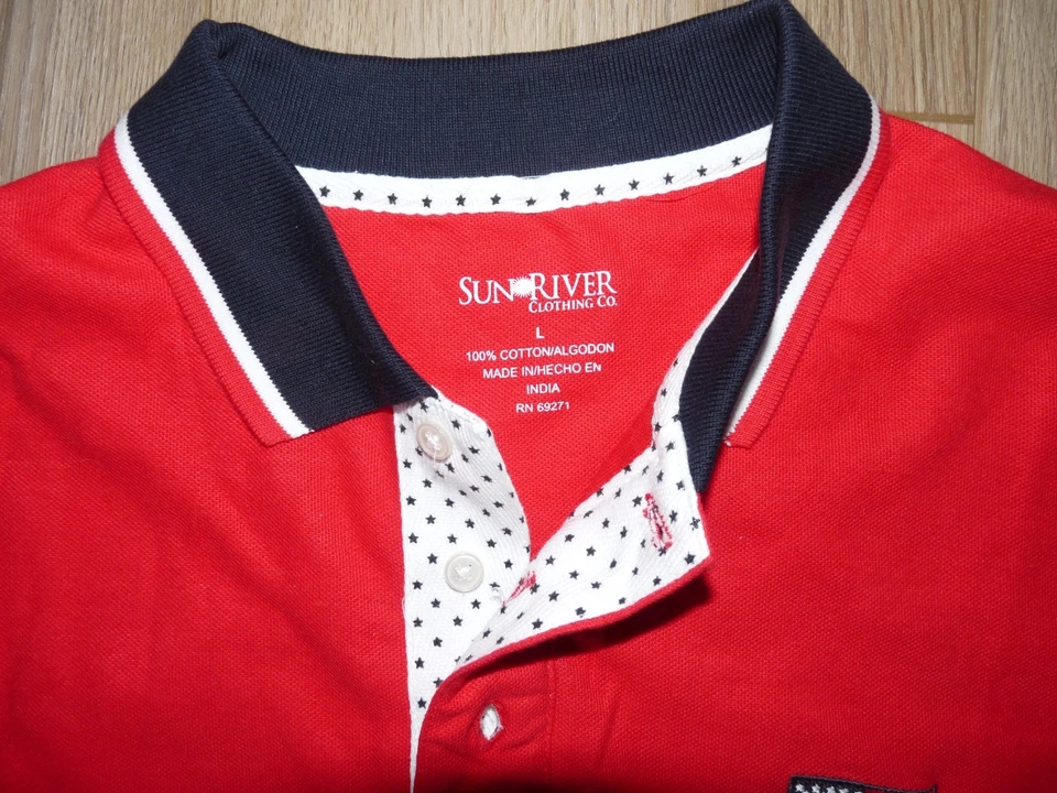 Sun River Men’s Size Large Golf Polo Short Sleeve Red Shirt Size XL - Image 4 of 4