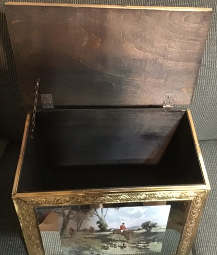 Fox Hunt Hunting Brass Magazine Or Other Storage Box - Picture 4 of 10
