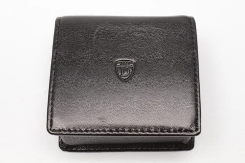 Deumer Germany Leather Jewelry Travel Case Black Cufflinks Rings Studs Magnetic