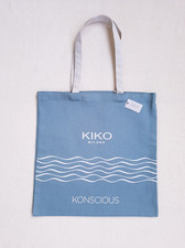 KIKO MILANO Conscious Vegan Tote Bag borsa in tessuto shopper borsa blu nuova new