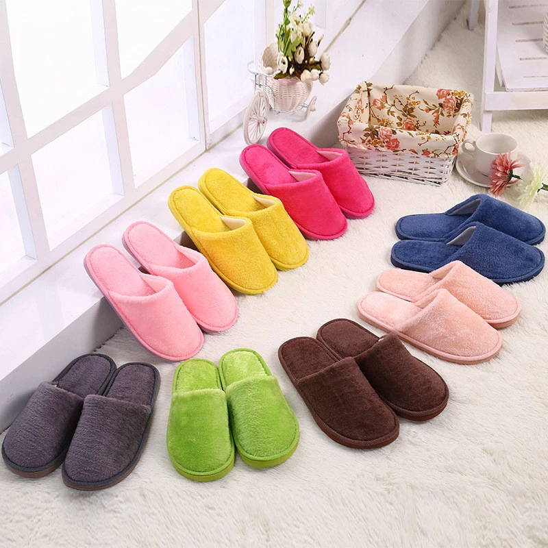 Women Men Winter Warm Soft Home Indoor Slip House Fleece Slippers UK eBay