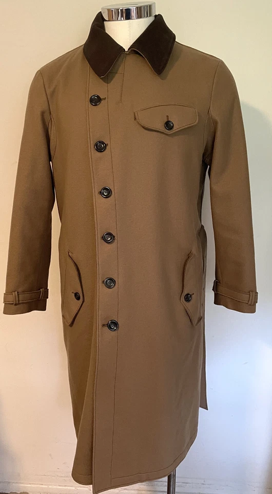 Gabardina Armani marrón lana cachemir con cinturón para hombre 44 forrada repelente al agua Foto 2 de 4