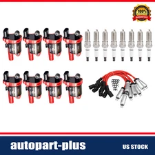 UF742 8x Ignition Coils Spark Plug Wire For Cadillac Escalade ESV Chevy GMC 6.2L