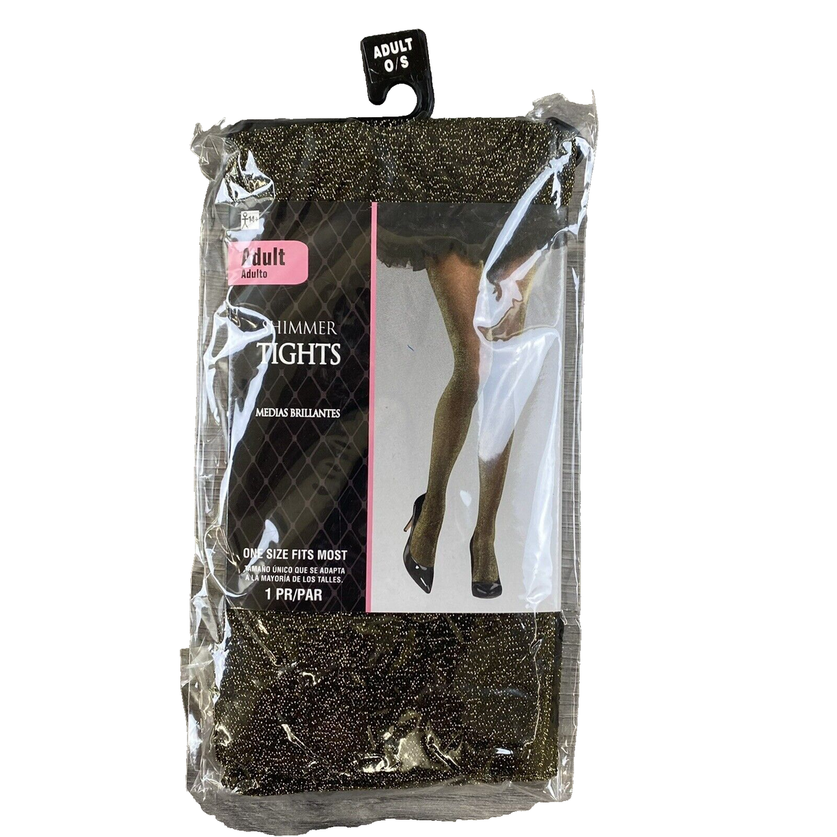 Shimmer Tights Adult OS (gold w/ black) Clubwear Costume Christmas Dress Up  | eBay