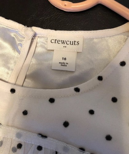 J Crew Girls Crewcuts Polka Dot Tulle Overlay Dress Puff Sleeve Ivory Sz 16 NWT! - Picture 5 of 9