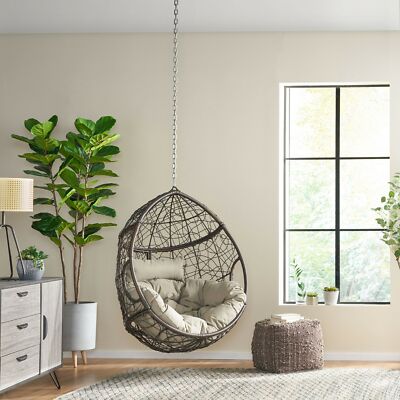 Alannah Outdoor and Indoor Wicker Hanging Chair with 8 Foot Chain