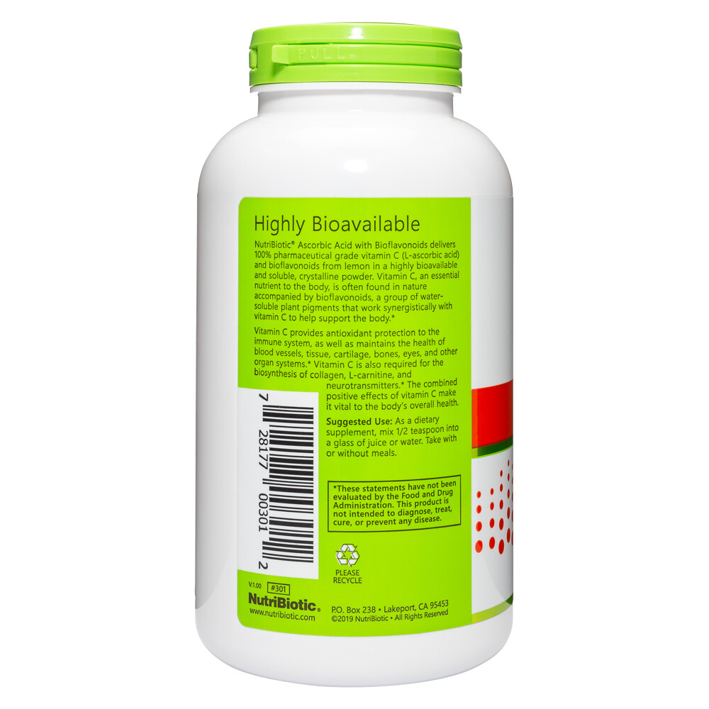 NutriBiotic Ascorbic Acid with Bioflavonoids 100pharmaceutical grade