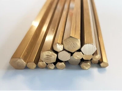 Brass Bar Hexagonal Rod Hex CZ 121 5 6 8 & 10 mm Across Flats Lathe Milling