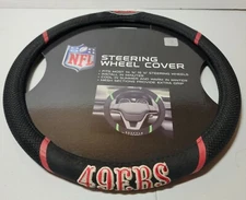 SAN FRANCISCO 49ERS HIGH QUALITY POPULAR DESIGN STITCHED LOGOS STEERING WHEEL...