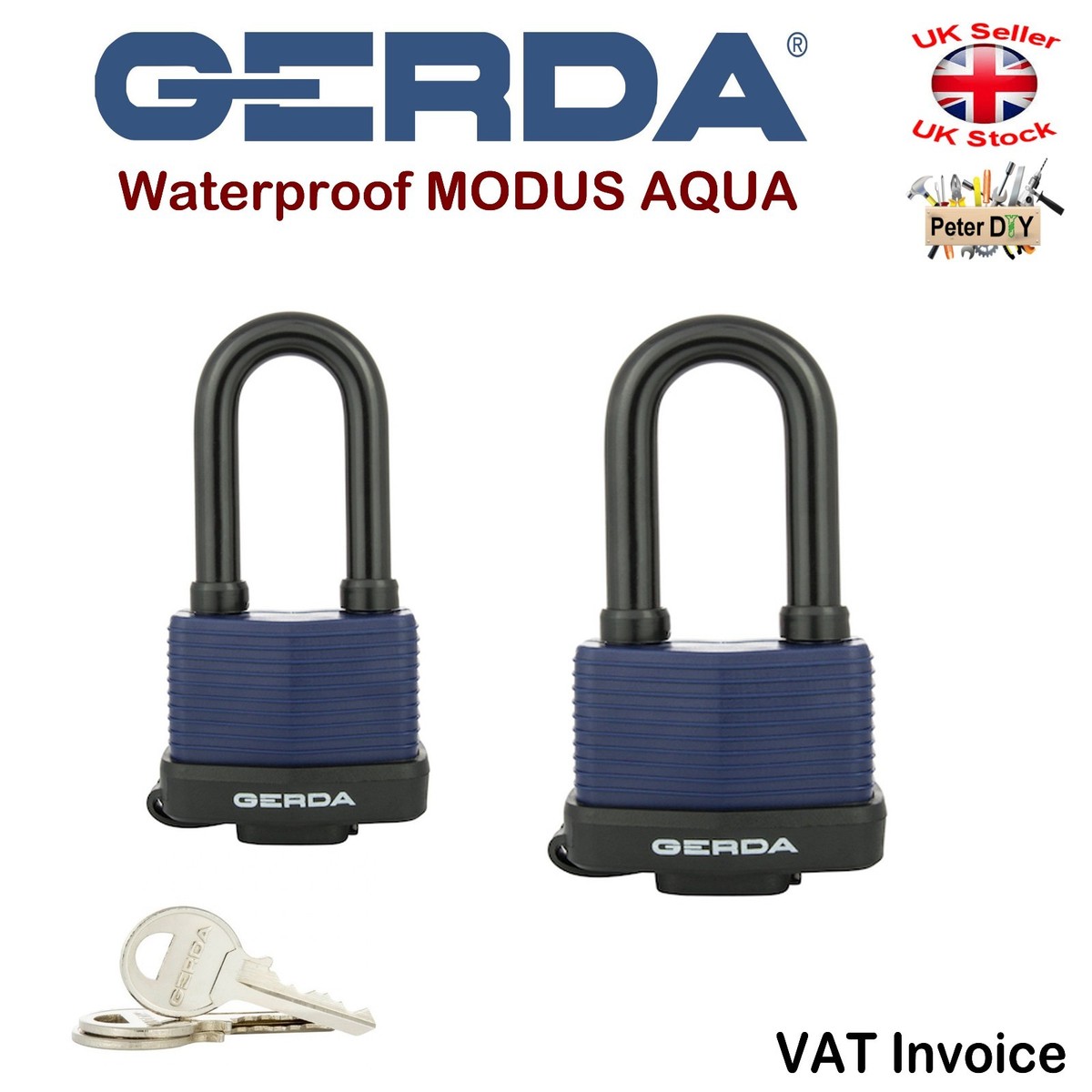 Lucchetto Impermeabile Gerda Modus Aqua - Resistente E Sicuro Per Esterno, Con 3 Chiavi - Foto 4