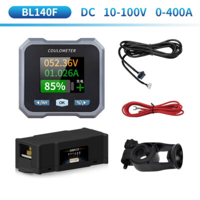 10-100V 0-400A Bluetooth Coulometer Monitor Ammeter Voltmeter JUNCTEK BL140F