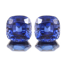 AAA 9x9 MM Natural Ceylon Blue Sapphire Cushion Loose Gemstone Cut Matching Pair