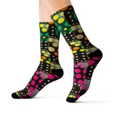 All Over Print Adult Socks Psychedelic Polka Dots Colorful Fun Funky