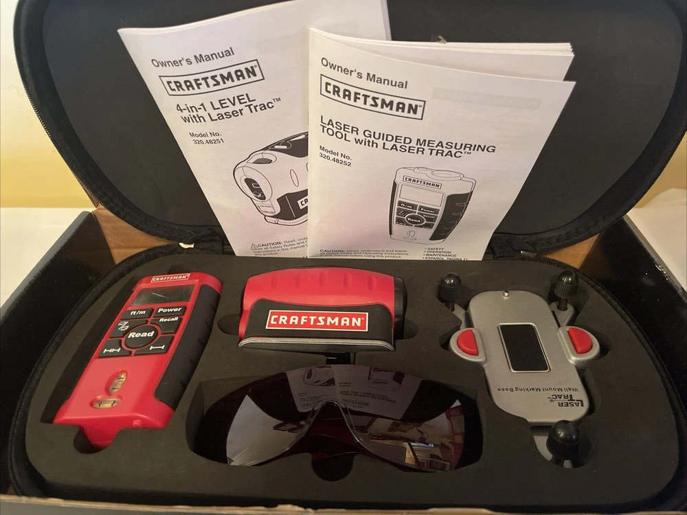 Craftsman Laser Level Trac Combo Kit 4 in 1 Measuring Tool Set #9-48255