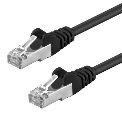 CAT.5e F/UTP Kabel 10m geschirmt schwarz Patchkabel LAN DSL Netzwerkkabel