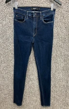 Hudson LA Barbara Super Skinny Dark Blue Wash Skinny Jeans Stretch Size 28