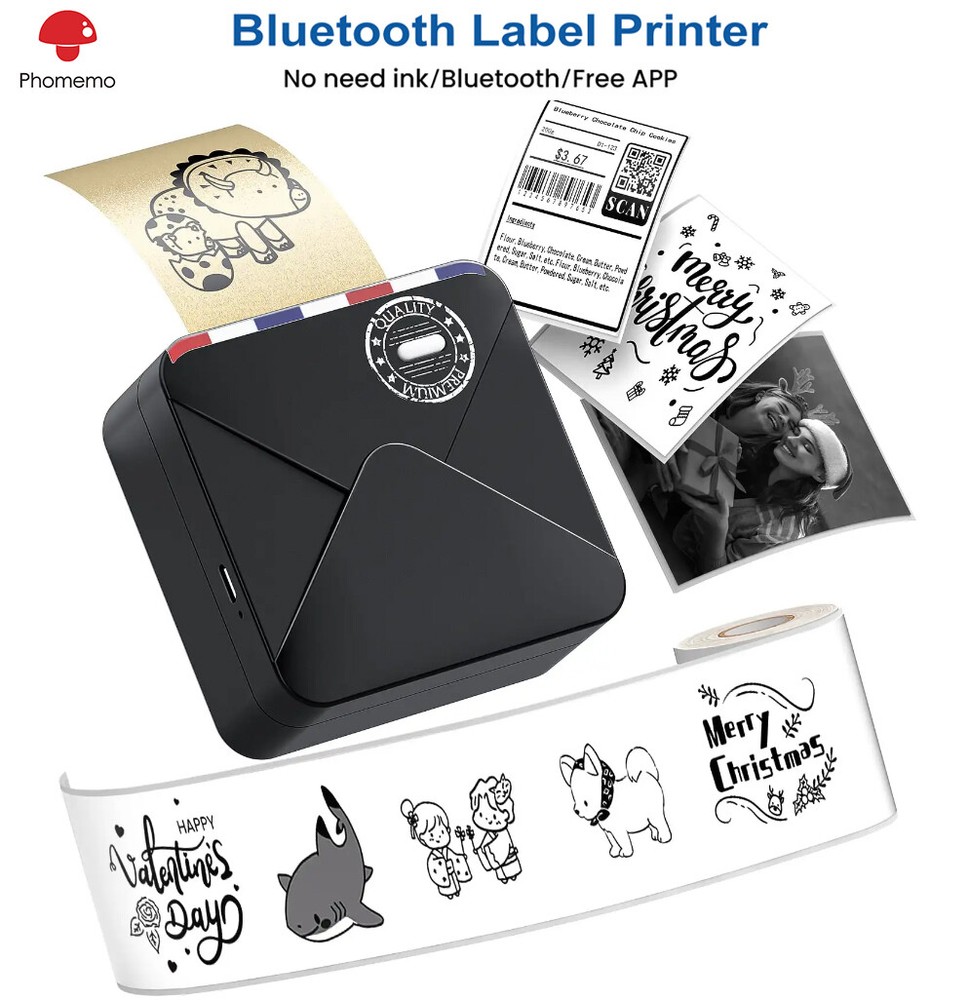 Phomemo M02S Bluetooth Thermal Printer 300dpi Portable Mini Printer
