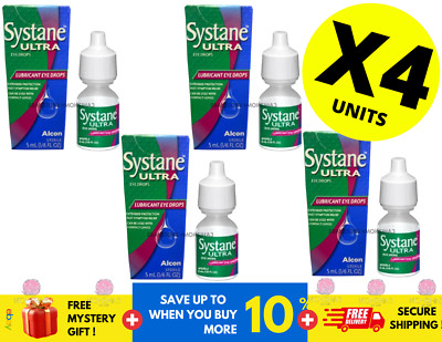 NEW ALCON SYSTANE Ultra Lubricant Eye Drops High Performance 5ML ( X 4 )