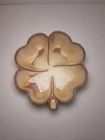 Vintage Frankoma Shamrock Four Leaf Clover Pottery Dish/Bowl Desert Gold  #223